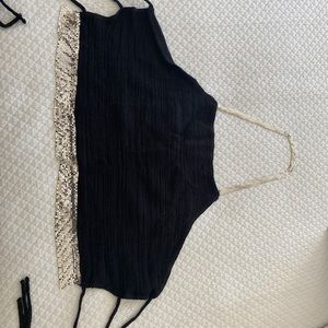 Sequin trim top